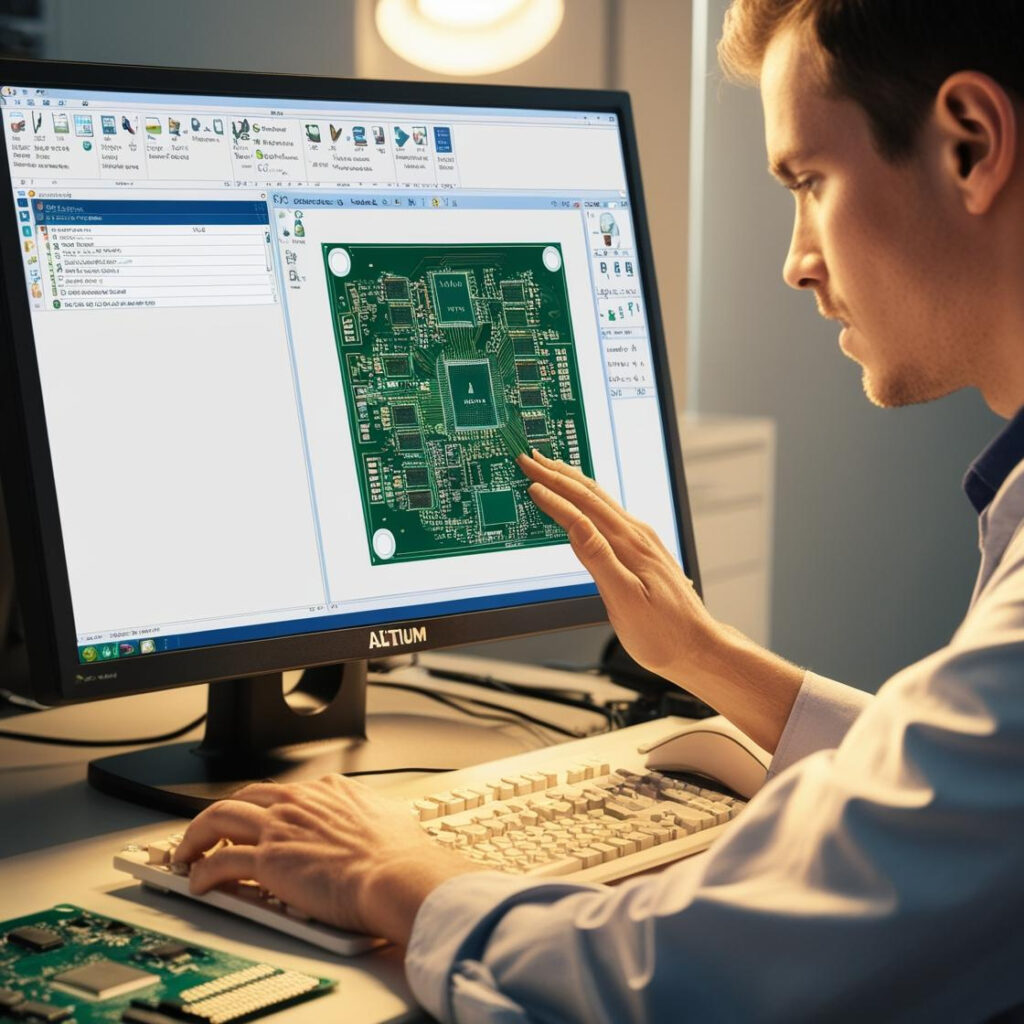 Image of engineer designing in altium by Fine Automation